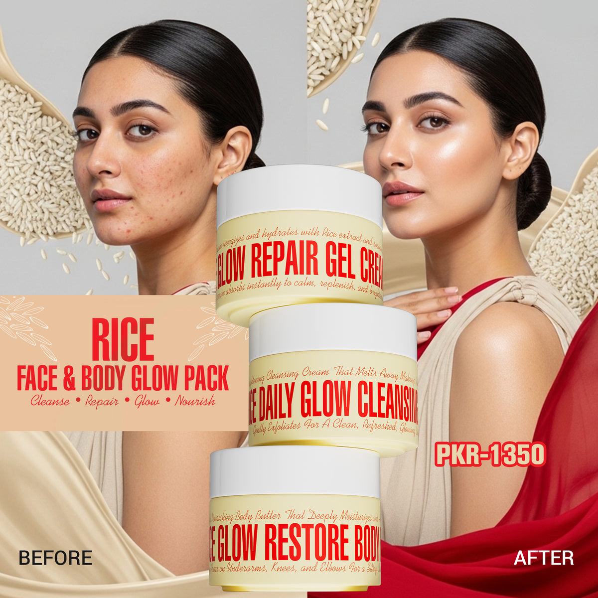 Rice Face & Body Glow Pack