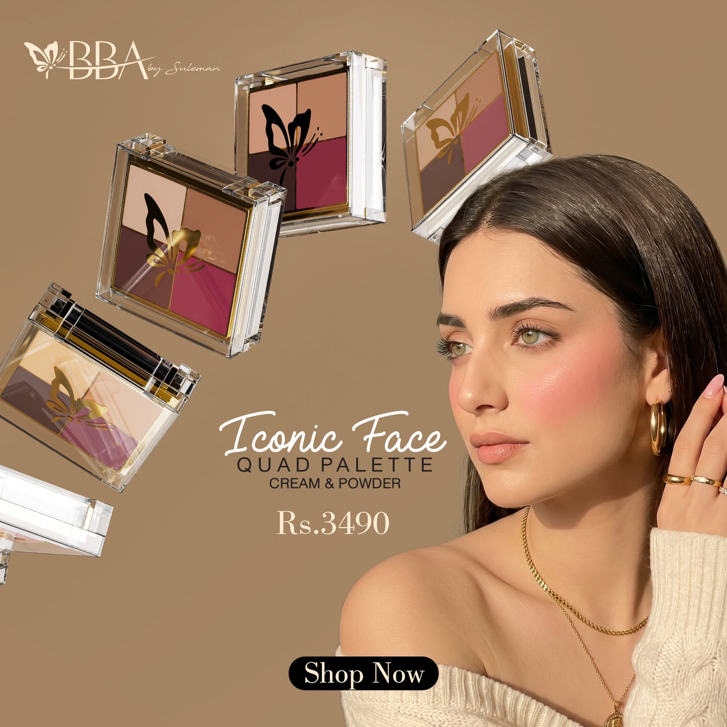 Iconic Face Quad Palette (Cream & Powder)
